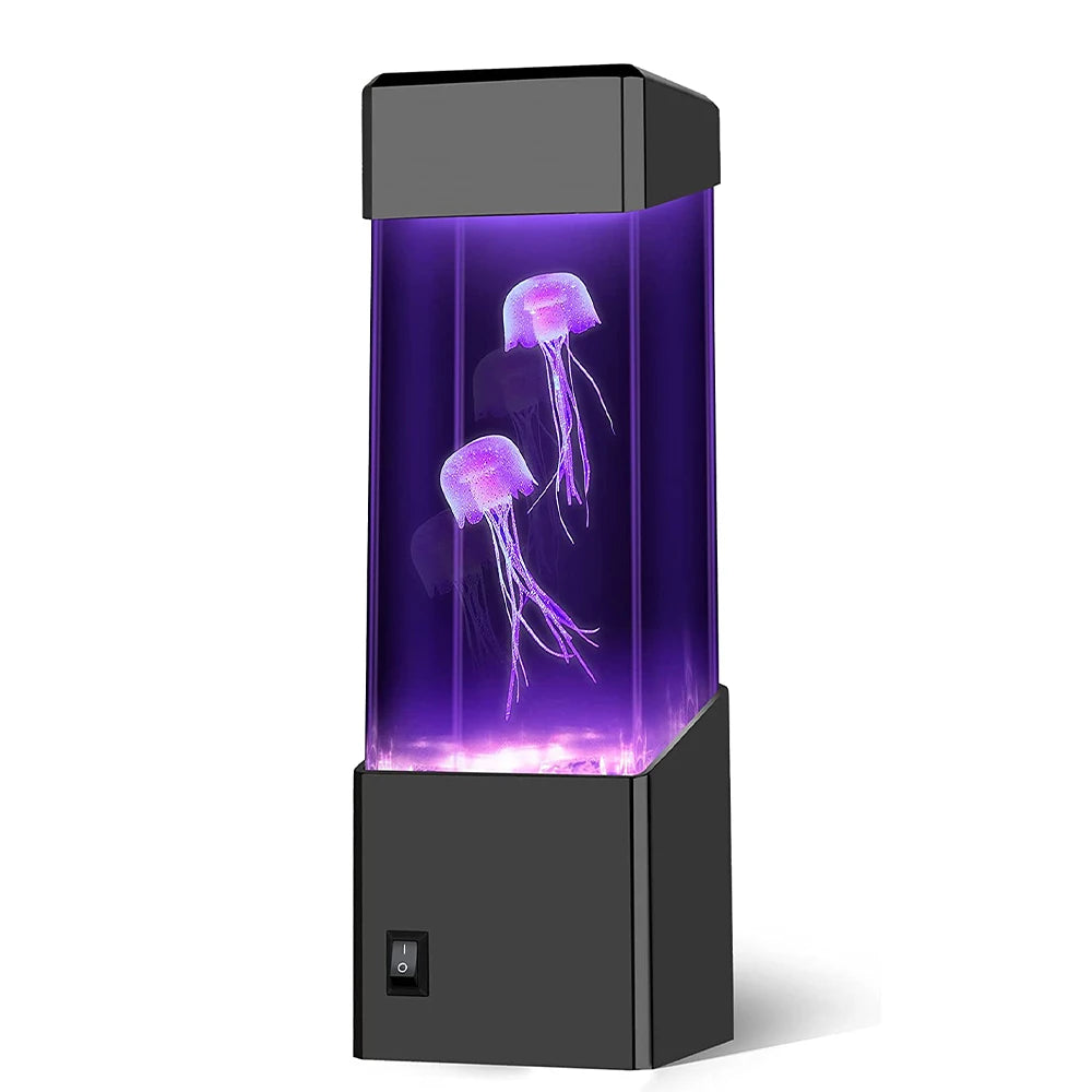 Led Jellyfish Tank Night Light Color Changing Table Lamp