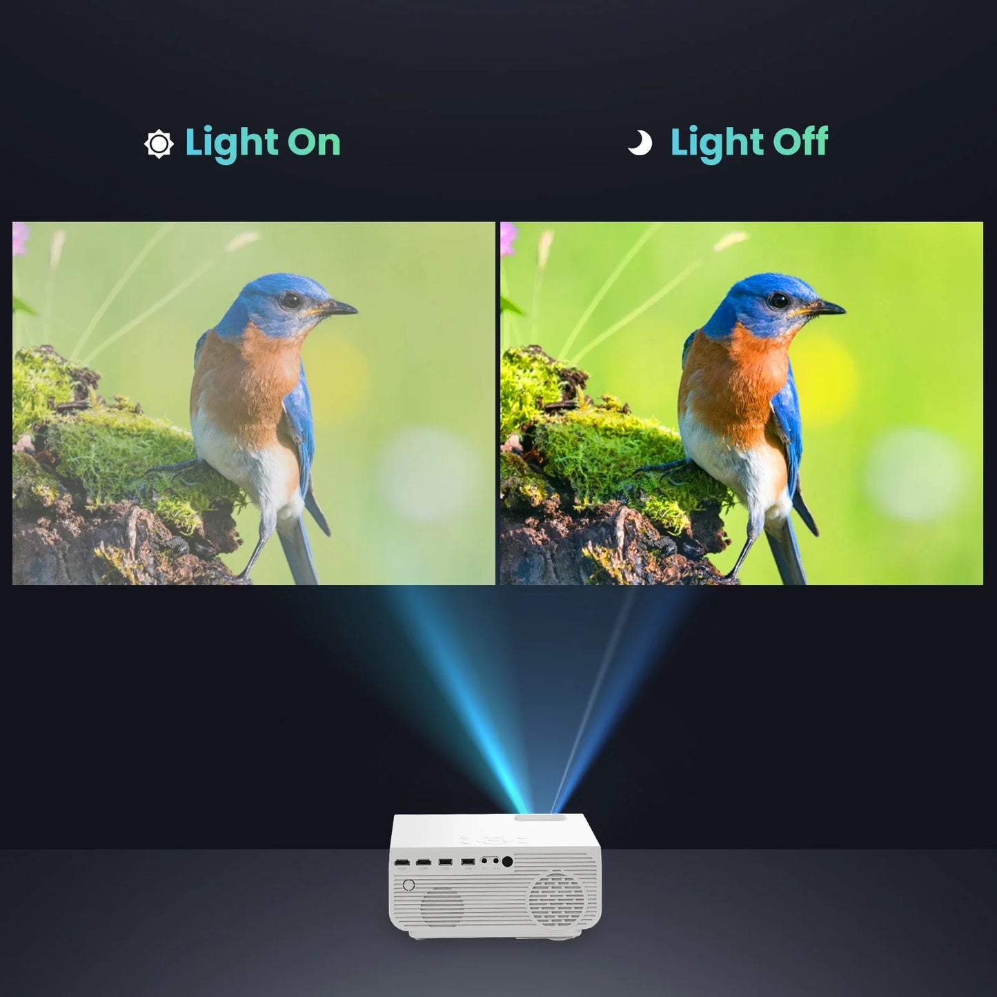 Wifi Bluetooth Projector, 1080P Projector, 4K Supported Movie Projector