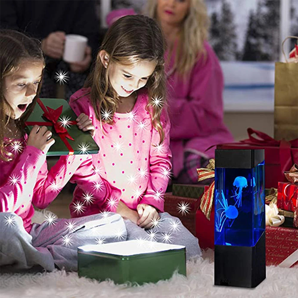 Led Jellyfish Tank Night Light Color Changing Table Lamp