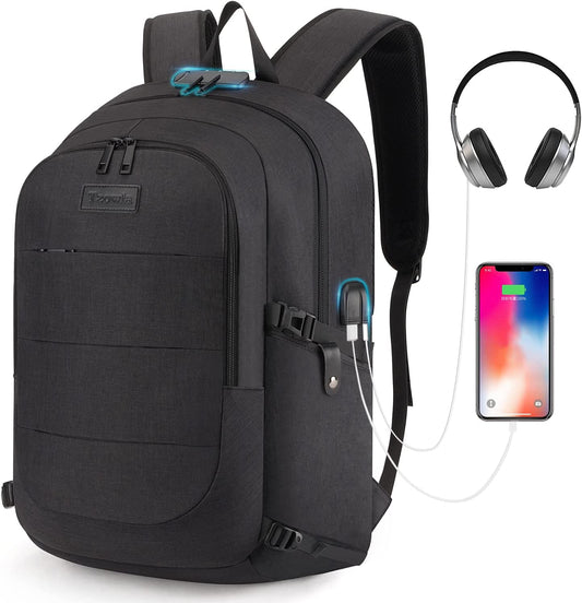 Travel Laptop Backpack Water Resistant Anti-Theft Bag with USB Charging Port and Lock 15.6 Inch Computer 